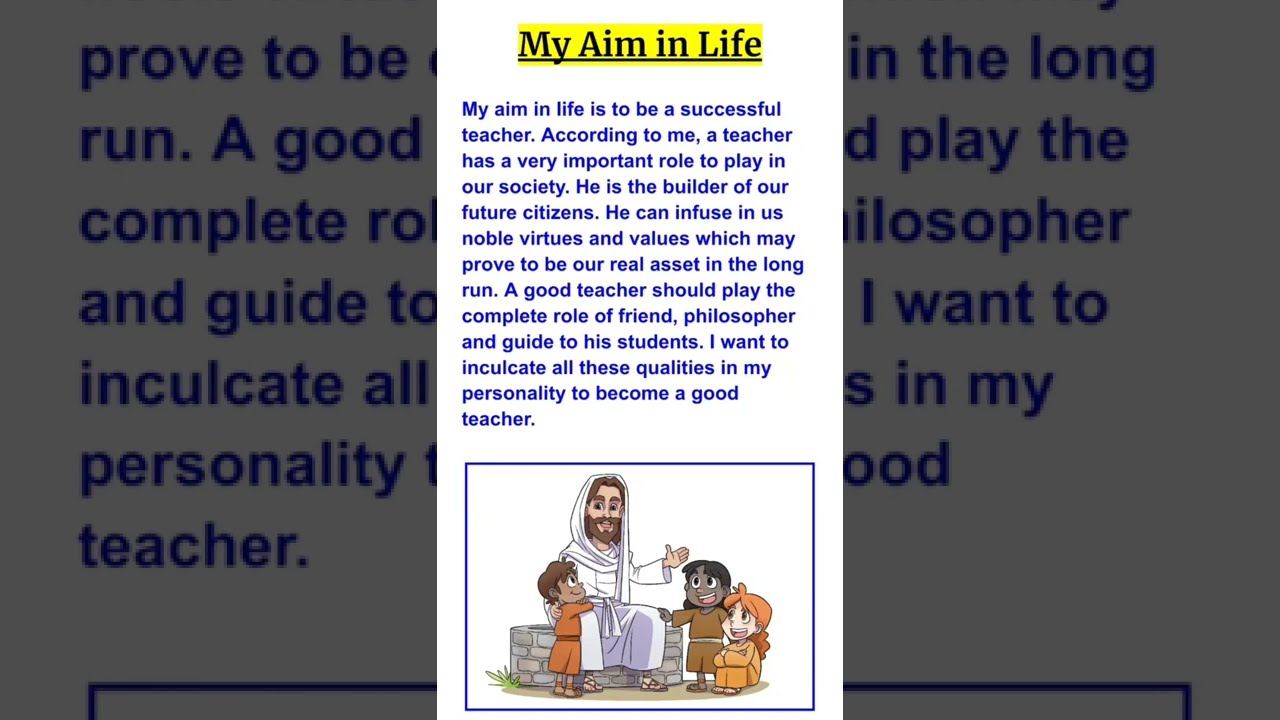 My Aim In Life English Paragraph Class VI WBBSE YTshorts