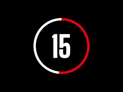 30 Second Countdown Timer Red and White on Black Screen for Gym and Workout Videos