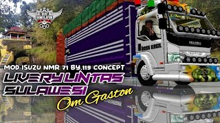 Riliss..LIVERY LINTAS SULAWESI || OM GASTON || MOD ISUZU NMR 71 || BY 199 CONCEPT || BUSSID