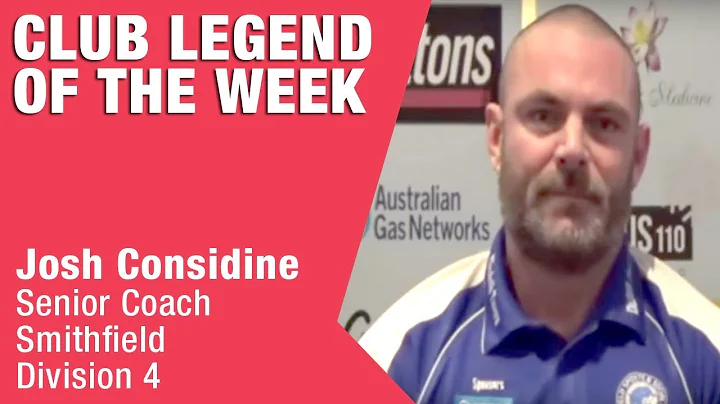 Club Legend of the Week - Coach Josh Considine of Smithfield ( Div 4 )