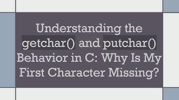 Understanding the getchar() and putchar() Behavior in C: Why Is My First Character Missing?