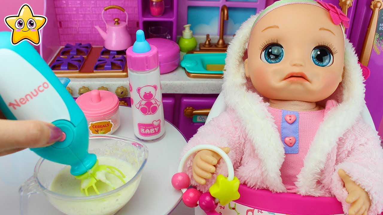 BABY ALIVE Real 👶🍼 RUTINA de MAÑANA, TARDE y NOCHE - Cuidando de mi MUÑECA BEBÉ Todo el Día