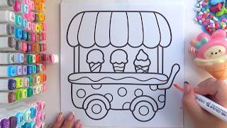 ASMR Coloring: Ice Cream Truck 🍨
