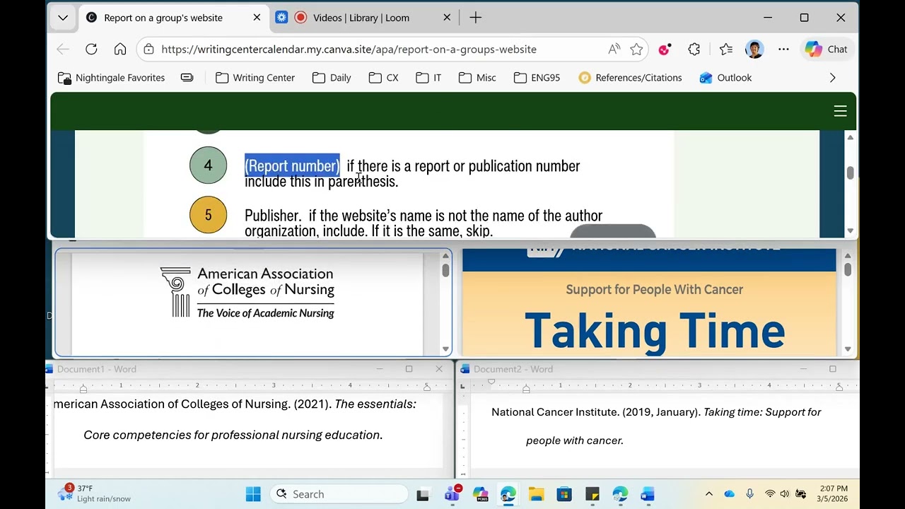 Report by a Group - Reference Walkthrough