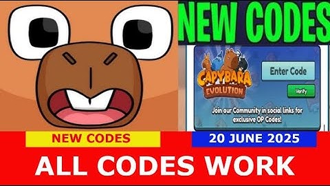 *ALL Capybara Evolution CODES* Capybara Evolution ROBLOX | JUNE 20, 2025