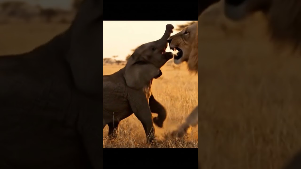 Lion Attacks Baby Elephant 🐘🦁| 