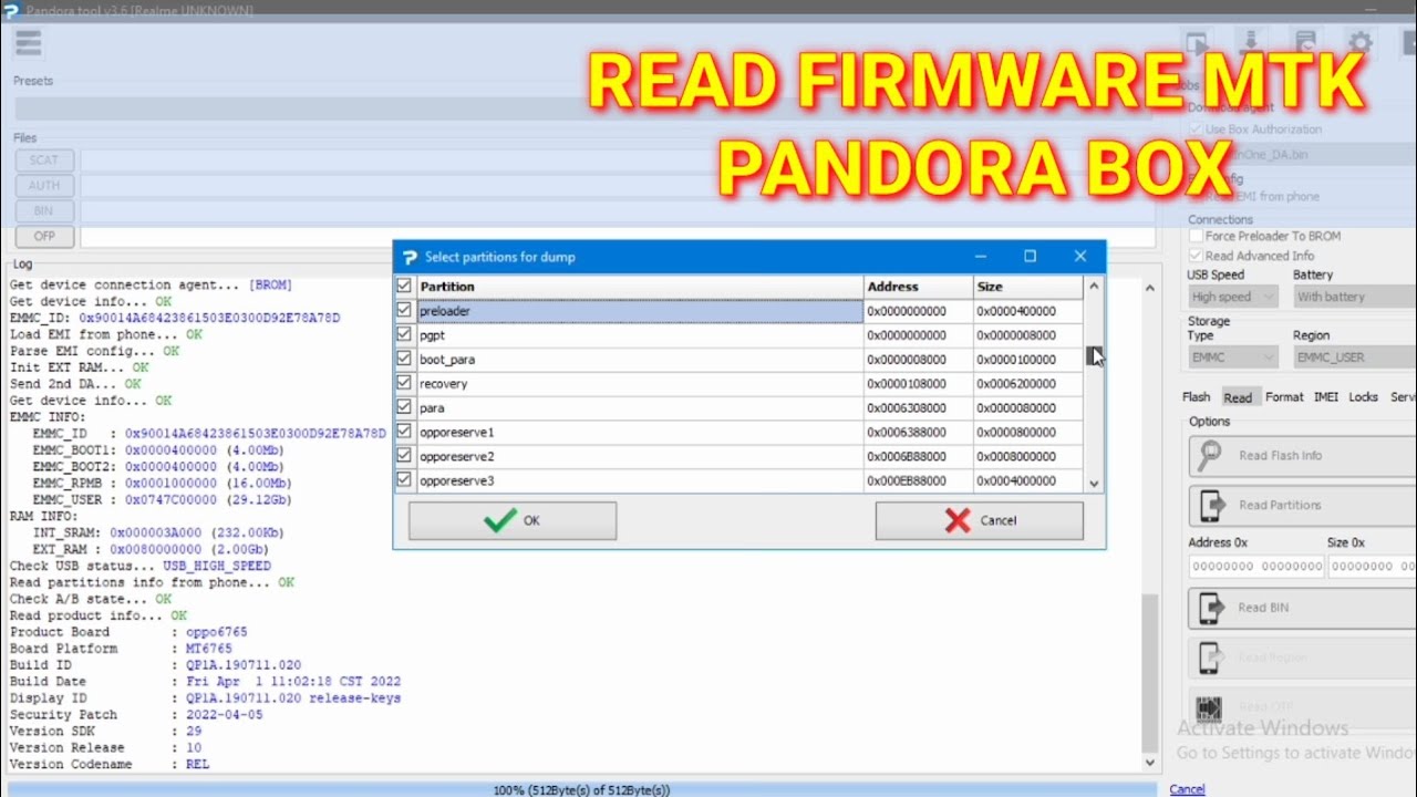 READ firmware MTK [oppo/vivo/realmi/samsung] PANDORA BOX