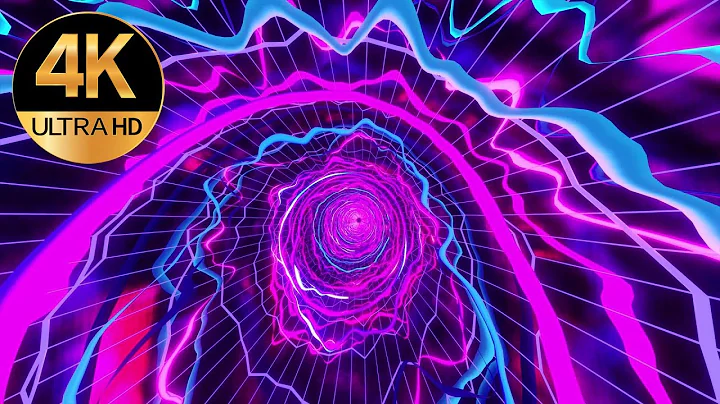10 Hour 4k TV Meditation metallic Blue Pink color Neon light Relax Tunnel Abstract background video