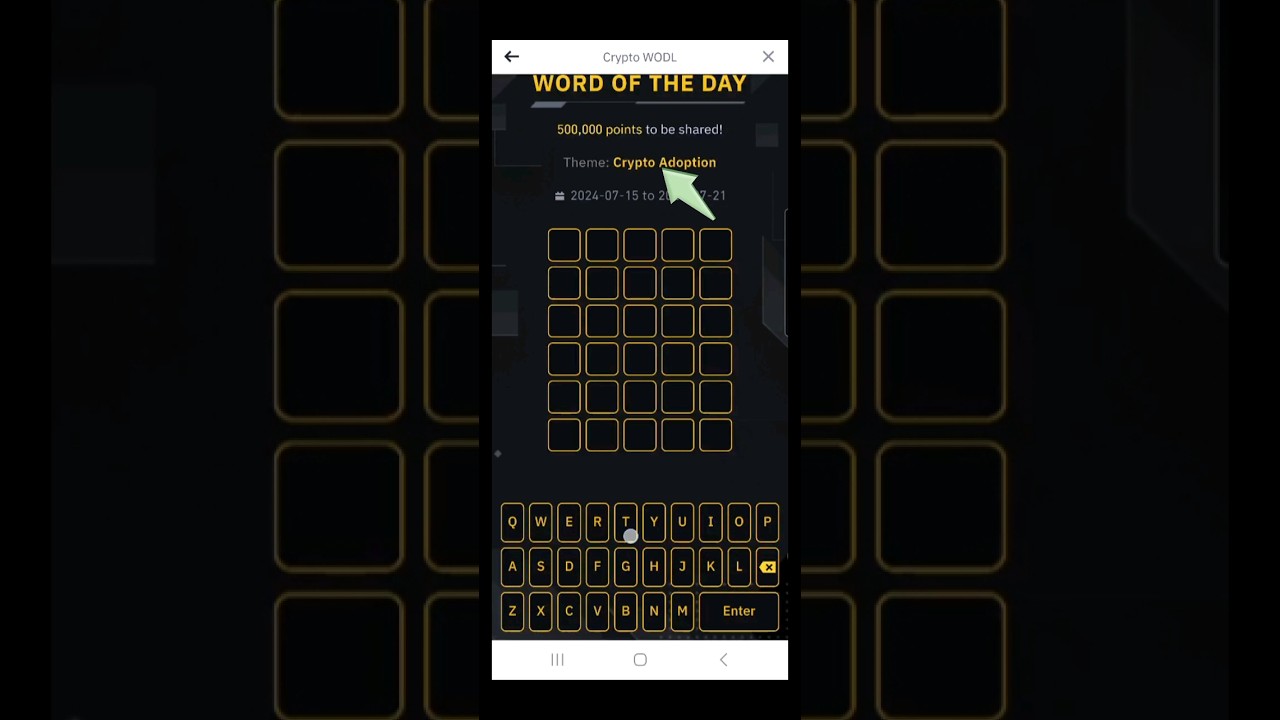 CRYPTO ADOPTION Theme | Binance WOTD 5LETTERS ANSWER 