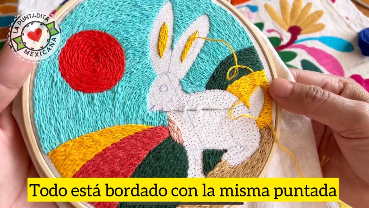 Así se hace🌸 la puntada de relleno o punto atrás. #bordado #tutorial