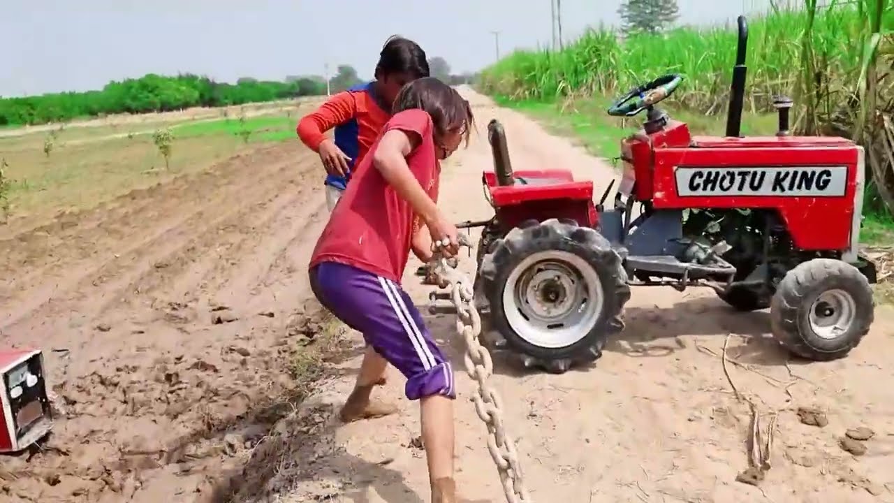 mini tractor stuck in mud brand new episode 02 mini tractor ki new