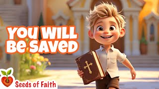You Will Be Saved! 🌟 | Romans 10:9 Bible Song for Kids | Non-AI music