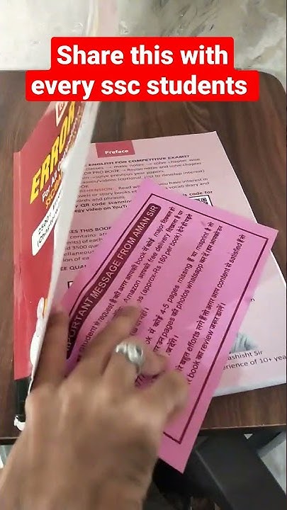 Error pro book review #shorts #sscenglish #englishbyamanvashishthsir # ...