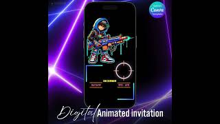 Nerf  Battle Birthday Invitation –  #animatedinvitation #birthdayinvitation #digitalinvitation