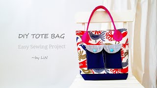 DIY TOTE BAG | How to install snap button  수제 패키지 교육 과정 / 手作りパッケージ教育プロセス