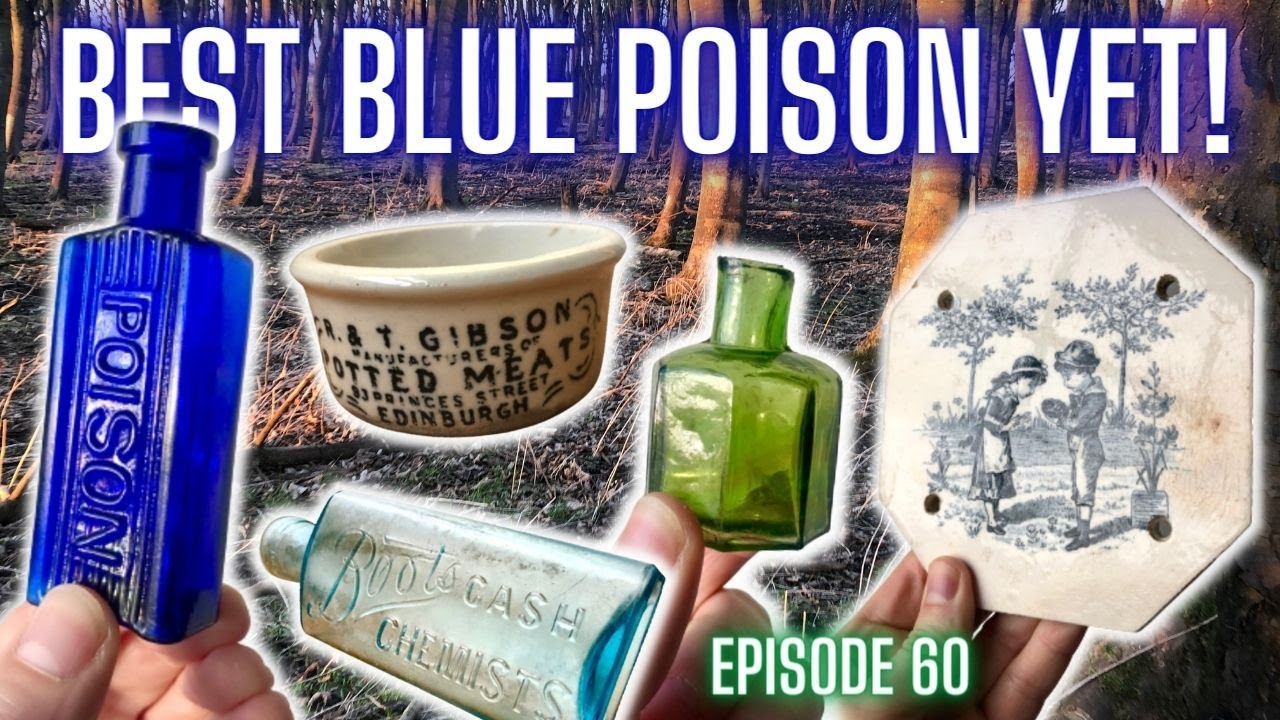 My Best Blue Poison + Tile Repair! Bottle Dump Digging, Scotland, Fife ...