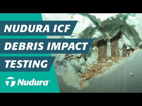 Debris Impact Test using NUDURA ICF - Storm resilient home building