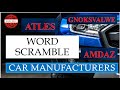 WORD SCRAMBLE - CAR MANUFACTURERS