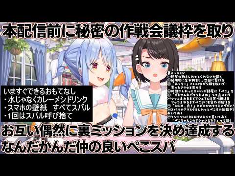 【ぺこスバ in ぺこらハウス】お互い本配信前に作戦会議枠を立てて、偶然同じように裏ミッションを決めて本配信でそれを達成するぺこスバ【ホロライブ/切り抜き/Vtuber/大空スバル/兎田ぺこら】