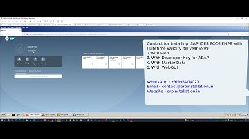 SAP IDES with lifetime validity, Webgui Fiori, Developer Key, Master Data | WhatsApp - +919934114027