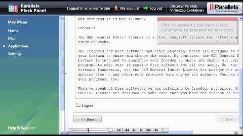 Installing a web application in plesk