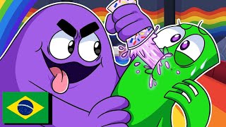 GREEN PROVOU O GRIMACE SHAKE?! (DUBLADO PT-BR) - Rainbow Friends 2 Animação