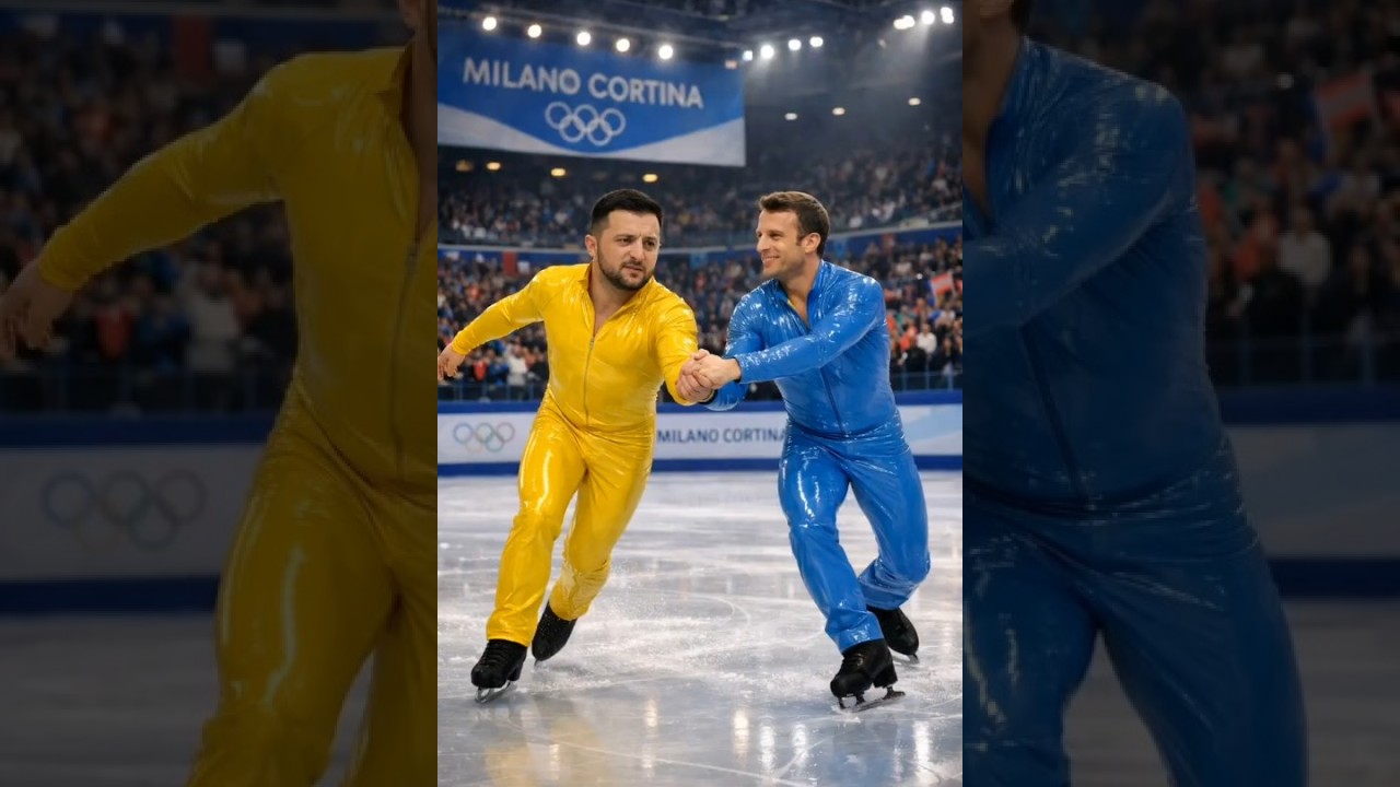 Macron and Zelensky on Olympic Ice 