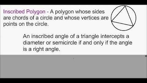 Geometry - Unit 7 Lesson 3 Inscribed Angles