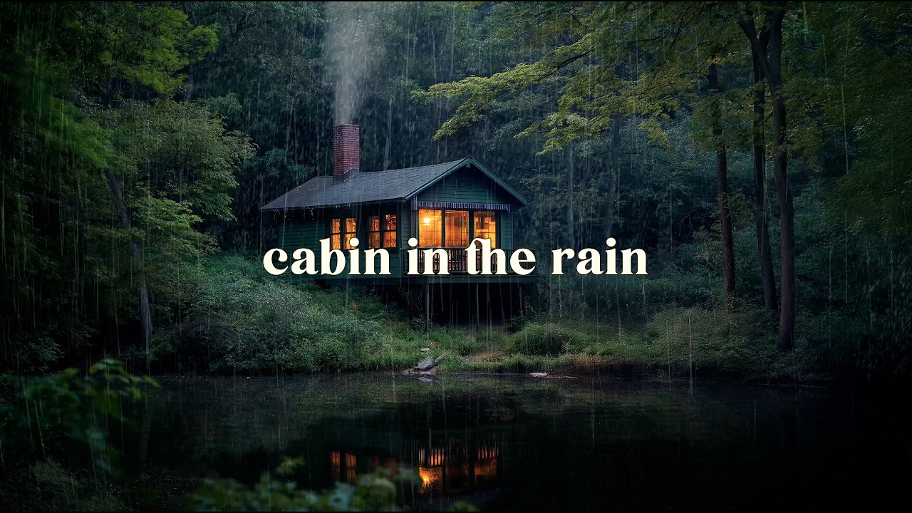Cozy Green Cabin in the Rain | Relaxing Rain Sounds for Sleep, Study ...