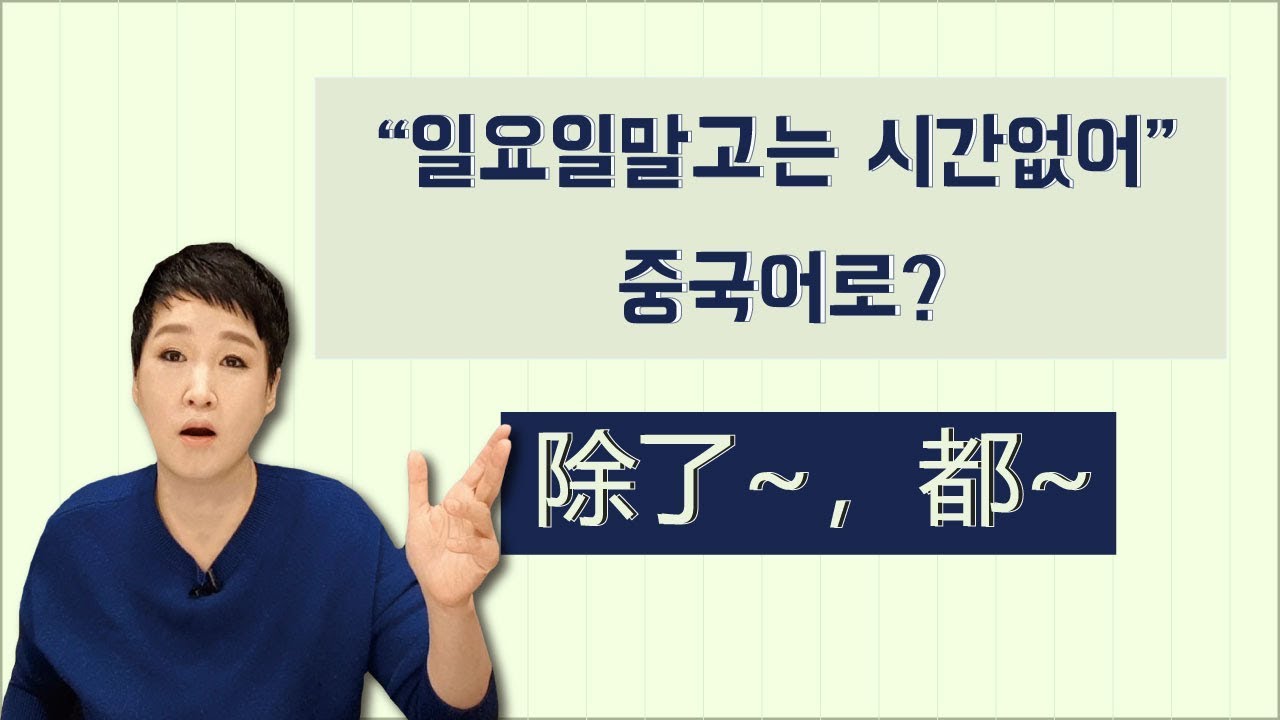 除了...以外， 还/都  ~말고, ~빼고, ~를 제외하고 즉문즉답으로 끝장보자!!