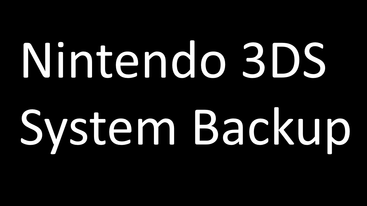 [3DS] System NAND Backup Tutorial YouTube