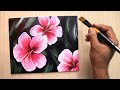 Easy Acrylic painting for beginners of beautiful and simple flowers