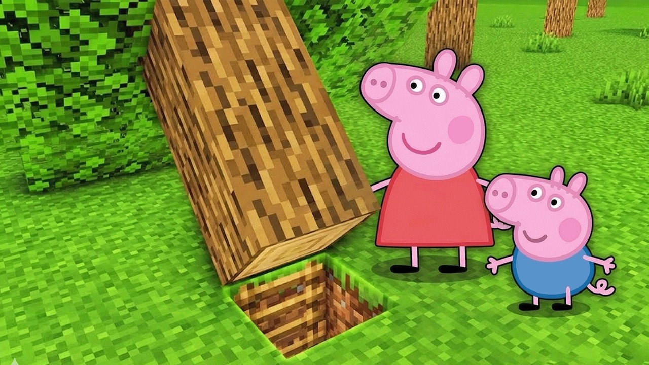 Beppo Minecraft Builds Peppa Pig Builds the BEST SECRET BASE in Minecraft! - YouTube