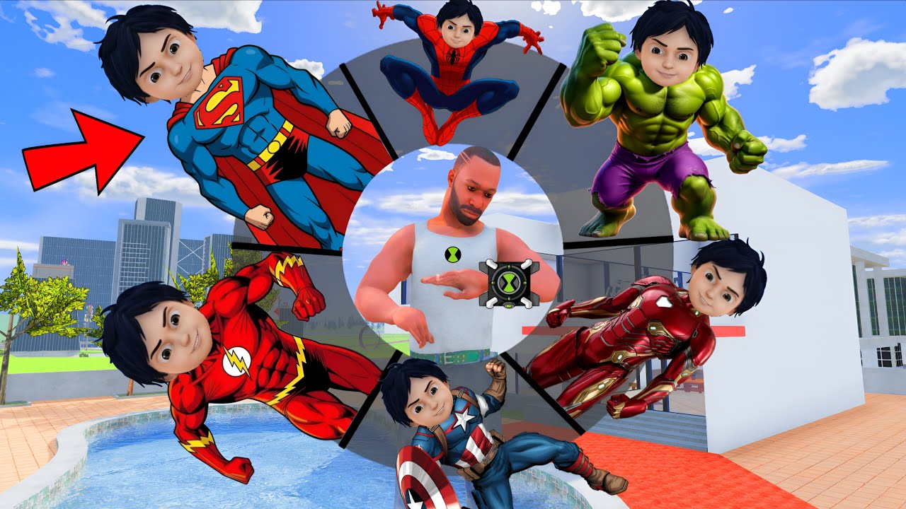 Playing As A Every CARTOON AVENGERS SUPERHERO SHIVA in INDIAN BIKE DRIVING 3D