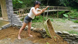 Excavation and pouring foundation for antilandslide wall, Pour embankment soil  Farm life