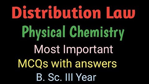 Distribution law |Physical Chemistry |MCQs with answers by Swapnali S Jadhav| B.Sc.III