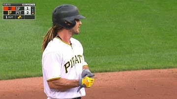 SF@PIT: Jaso hammers RBI double off right-field wall