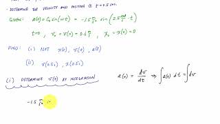 Example 1D Motion Acceleration As A Function of Time - Engineering Dynamics