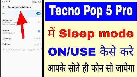 Tecno Pop 5 pro me sleep mode use/on/optimise kaise kare ।how to use sleep mode in tecno pop 5 pro