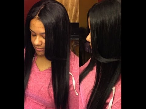 Tutorial Lace Closure Sew In No Hair Left Out No Glue Youtube