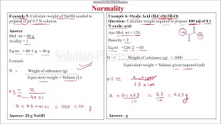 Normality | How to Calculate Equivalent Weight & Normality in Acid Base (Neutralization) Reaction
