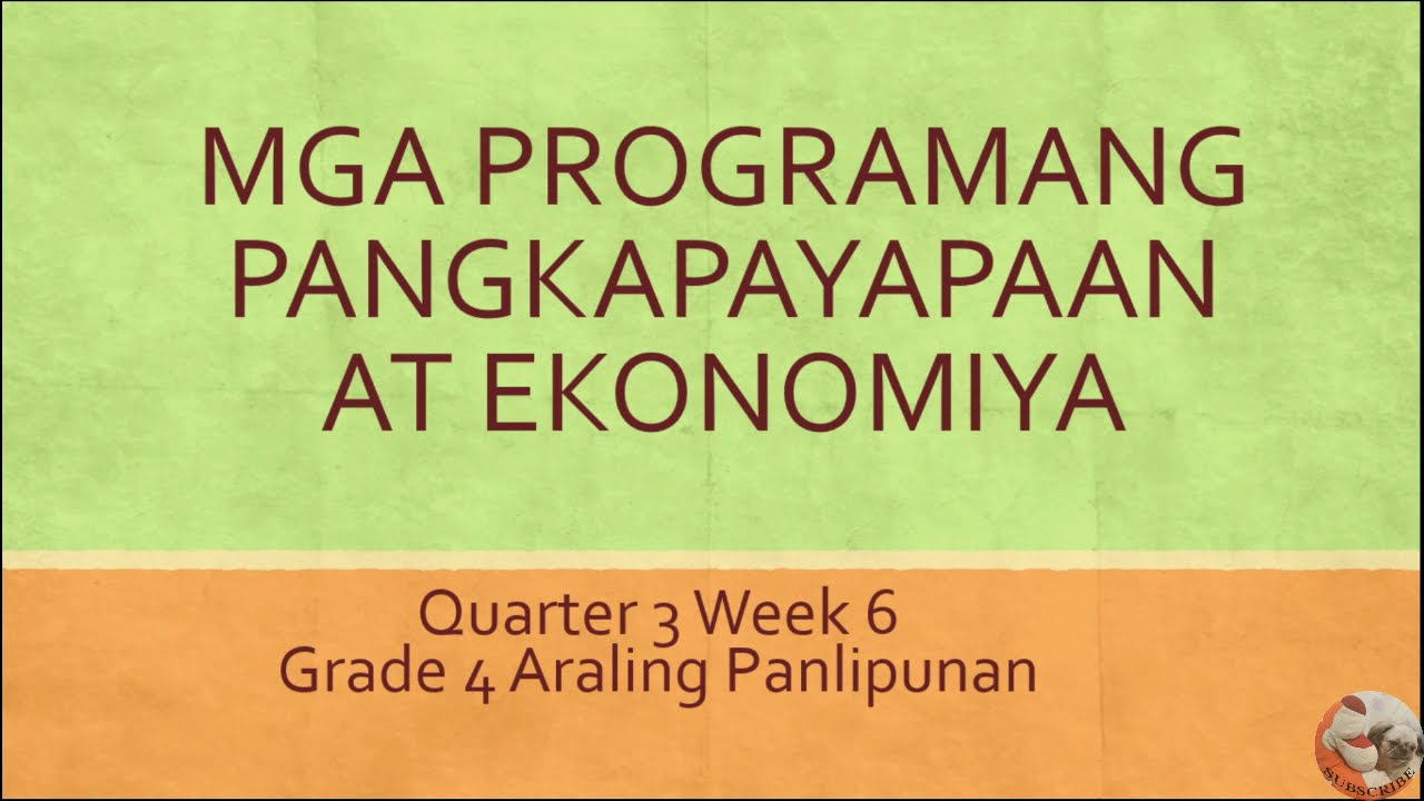 Quarter 3 Week 6 Grade 4 Araling Panlipunan Melc Basedmga Programang
