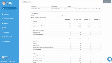 Create a Trial Balance | Billy Accounting Software