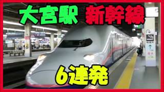 新幹線 6連発 大宮駅  Shinkansen ： Bullet train 6 shootings at Oomiya