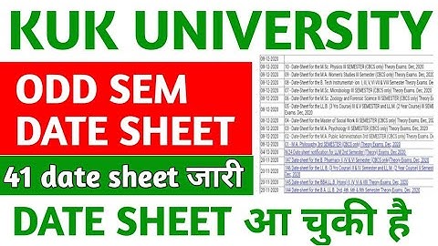 kuk odd sem date sheet 2020 | kuk odd sem exam 2020 | kuk date sheet 2020 | kuk exam news 2020 | kuk