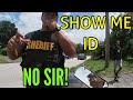 Man refuses id to cop after being illegally detained!!! - CUFFED! 1st Amendment Audit Fail