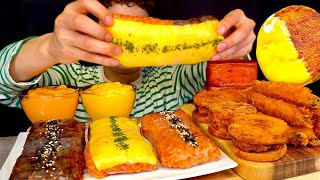 ASMR 롱~불닭쌈 짜장쌈🔥대왕멘보샤 새우튀김 통스팸 먹방~!! Rice Paper With Spicy Noodles Spam Big Menbosha MuKBang~!!