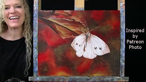 Learn How to Draw and Paint with Acrylics BUTTERFLY AUTUMN LEAF - Paint and Sip at Home Tutorial