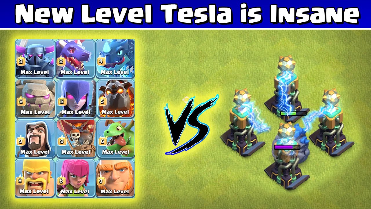 New Level-13 Hidden Tesla vs All Max Troops | Clash of Clans