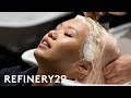 My Pastel Pink To Lilac Hair Color Transformation | Beauty With Mi | Refinery29